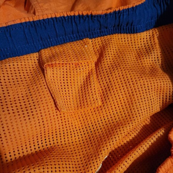 Speedo Men's XL Mesh Lined Pockets Elastic Tie Waist Orange Swim Trunks Shorts - Picture 7 of 10